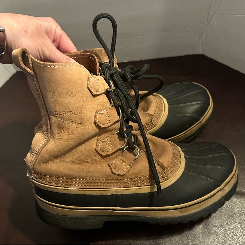 Sorel Caribou Winter Boots - Tan and Black